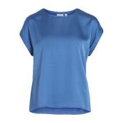 Blauw effen dames T-shirt Vila , Blue , Dames