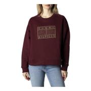 Bordeaux Dames Sweatshirt Stijlvol Print Tommy Jeans , Red , Dames