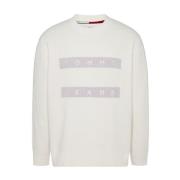 Casual Katoenen Trui Tommy Jeans , White , Heren