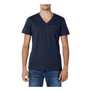 Heren Blauw V-hals T-shirt Tommy Jeans , Blue , Heren