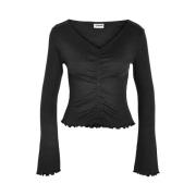 Zwarte Bell Sleeve Top | Freewear Zwart Noisy May , Black , Dames