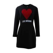Gebreide jurk met ballon silhouet Love Moschino , Black , Dames