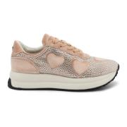 Dames Velvet Glitter Sneakers Love Moschino , Pink , Dames