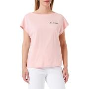 Roze Katoenen Hart Logo T-Shirt Love Moschino , Pink , Dames