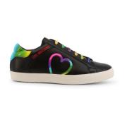 Dames Leren Sneakers - Lente/Zomer Collectie Love Moschino , Black , D...