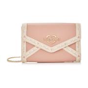 Elegante Schoudertas met Iconisch Logo Love Moschino , Pink , Dames