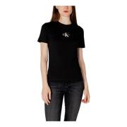 Zwart T-shirt voor dames, korte mouw, herfst/winter Calvin Klein Jeans...