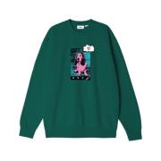 Klassieke Crewneck Sweatshirt Obey , Green , Heren