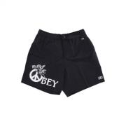 Shorts Easy Peace Angel Obey , Black , Heren
