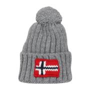 Grijze Wol Pom-Pom Wintermuts Napapijri , Gray , Heren