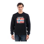 Klassieke Crewneck Sweatshirt Napapijri , Black , Heren