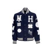 Varsity Jacket Navy Streetwear Hoodie HUF , Blue , Heren