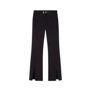 Barok Gesp Wijde Pijpen Broek Versace Jeans Couture , Black , Dames