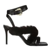 Hoge hak sandalen voor vrouwen Versace Jeans Couture , Black , Dames