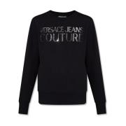 Logo Crewneck Sweatshirt Zwart Zilver Grafisch Versace Jeans Couture ,...