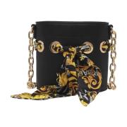 Luxe Zwarte Emmer Tas met Ketting Schouderband Versace Jeans Couture ,...