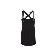 Gekruiste Bandjes Bodycon Jurk Versace Jeans Couture , Black , Dames