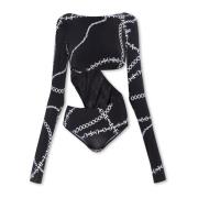 Bodysuit met logo Versace Jeans Couture , Black , Dames
