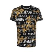 Baroque Noir T-Shirt Versace Jeans Couture , Multicolor , Heren