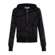 Rits hoodie Versace Jeans Couture , Black , Dames