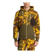 Abstracte Multikleurige Rits Hoodie Versace Jeans Couture , Green , He...