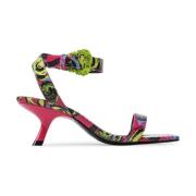 Fuchsia Logo Couture Hoge Hak Sandalen - Maat 40 Versace Jeans Couture...