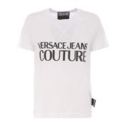 Bianca Dames Logo T-shirt Versace Jeans Couture , White , Dames