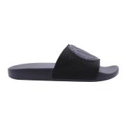 Stijlvolle zwarte sliders voor heren Versace Jeans Couture , Black , H...