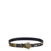 Smalle Barok Kettingprint Riem Versace Jeans Couture , Black , Dames