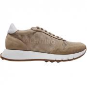 Beige Bi-Material Sneakers Valentino by Mario Valentino , Beige , Here...