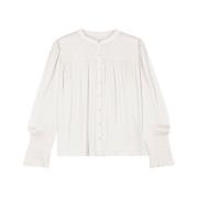 Vloeibare blouse met gerimpelde schouders Ba&Sh , White , Dames