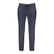 Donkerblauwe Katoenen Chino Broek Alberto , Blue , Heren