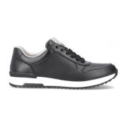 Stijlvolle zwarte leren sneakers voor heren Rieker , Black , Heren