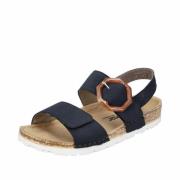 Blauwe Dames Platte Sandalen Rieker , Blue , Dames