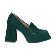 Pumps met vierkante neus en blokhak Alma EN Pena , Green , Dames