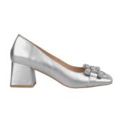 Leren pumps met versierde vierkante neus Alma EN Pena , Gray , Dames