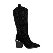 Stoere Leren Cowboy Laarzen Alma EN Pena , Black , Dames