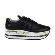 Zwarte Str Sneakers met Platformzool Premiata , Black , Dames