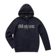 Herenhoodie met logo Blauer , Blue , Heren