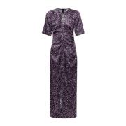 Zijden jurk Ganni , Purple , Dames