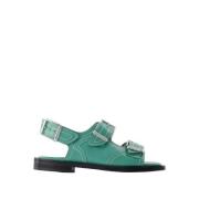 Flat Sandals Ganni , Green , Dames