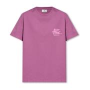 T-shirt met logo Etro , Purple , Dames