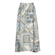 Bohemian Patchwork Rok Etro , Gray , Dames