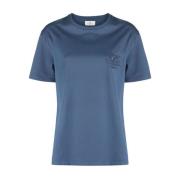 Katoenen T-Shirt met Pegasus Logo Etro , Blue , Dames