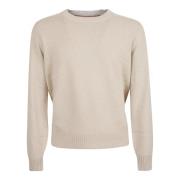 Beige Cashmere Crewneck Sweater Brunello Cucinelli , Beige , Heren