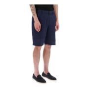 Lichtgewicht linnen shorts met relaxte pasvorm Ermenegildo Zegna , Blu...