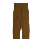 Kaneelkleurige cargobroek met logodetail Palm Angels , Brown , Dames