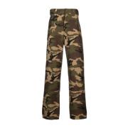 Groene Camouflage Katoenen Broek Palm Angels , Green , Heren