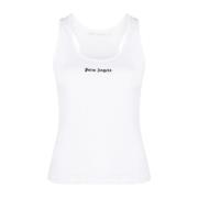 Witte Scoopeck Racerback Shirt Palm Angels , White , Dames