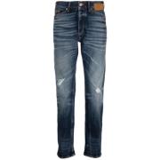 Blauwe Slim Fit Jeans met Verborgen Sluiting Palm Angels , Blue , Here...